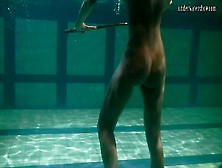 Cute Russian Lesbian Girls Swimming In The Pool