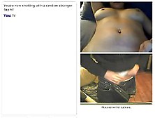Omegle: Belly Ring,  Big Tits,  Masturbating