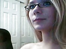Blonde With Glasses Stripping