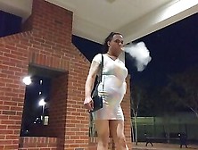 Bianca Smoking At Park