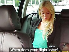 Faketaxi: Golden-Haired Have To Engulf Schlong Not To Miss Her Flight