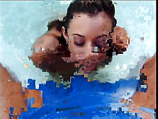 Brunette Giving A Bj In A Swimming Pool