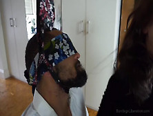 Sub Dude Is Restrained And Blindfolded By The Kinky Brunette