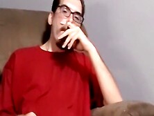 Muscular American Joshua Enjoys A Smoke Before Giving A Hot Blowjob And Receiving A Messy Cumshot