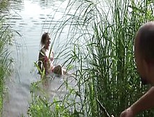 Mary Rock Fills Her Pussy By The Lake