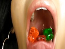 Two Hot Girls Swallow Gummy Bears And Worms