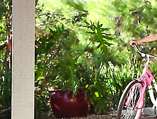 Red Vixen Gets Horny After Riding Her Bike And Wants To Stroke In Open Air