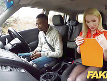 Fake Driving College Lengthy Ebony Cock Pleases Busty Blonde Examiner