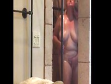 Husband Gets His Bbw Girl Off In Shower Passionately