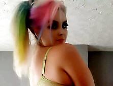 Rainbow Haired Milf Trying Out New Dildo