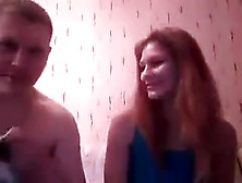 Russian Couple Ledyfox In Front Of Webcam