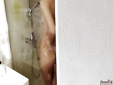 Step Sister Knows I'm Spying On Her In The Washroom And Sucks My Dick