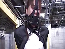 Bdsm Leather Fetish For Suspended And Masked Japanese Teen