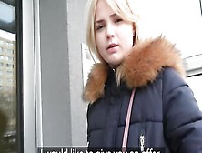 Public Agent Hot Blondes Gets A Mouthful Of Cum After Fucking For Cash
