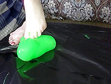 Footplay With Green Slime