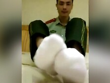 Chinese Military Guy Masturbating
