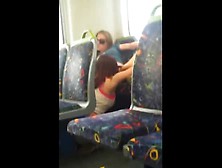Lesbians Eating Pussy On A Train