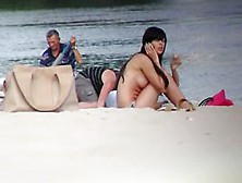 Cute Big Tittied Girls Lying On The Nudist Beach