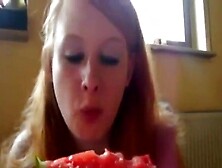 Redhead Pees On Watermelon & Eats It (Claim)