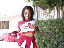 See This Ebony Cheerleader Get Her Face Jizze...