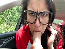 I Got Horny While Driving So I Stop To Fuck My Dildo In The Car For A Bit