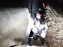 The Wifey A Hoe Sub Drinks My Piss And Blows Cock On A Outdoor Road