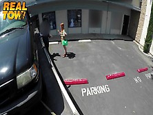 Redhead Babe Giving A Great Blowjob So She Doesnt Get Towed