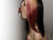 Wild Amateur With Multi Colored Hair Sucking Big Black Dong
