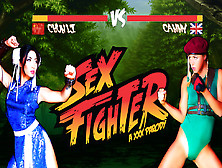 Christen Courtney & Rina Ellis In Sex Fighter: Chun Li Vs.  Cammy Xxx Parody - Brazzers