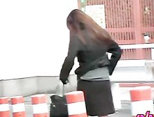 Japanese Street Sharking Of A Sexy Woman In A Skirt