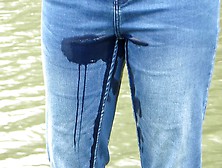 Risky Pissing My Jeans Outside !!!