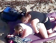 Voyeur Can't Believe His Eyes.  Strapon Lesbian Action At The Beach !!!