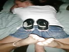 Fucked Sexy Teenage Babe's Attractive Feet From Behind In Private Session
