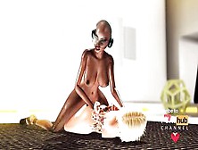 Cg Ebony Sci-Fi Dickgirl Alien Screws A Hot Cutie In The Space Sation