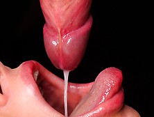 Close Up: Best Milking Mouth For Your Penis! Blowing Rod Asmr,  Tongue And Lips Oral Sex