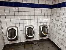 Public Restroom On German National Road With Pee And Public Cum In The Wc