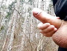 Big Dick Cums Three Times In Forest
