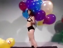 Nice Girl Balloons Pop To Blow