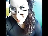 Big Boob Brunette In Glasses Plays For The Camera