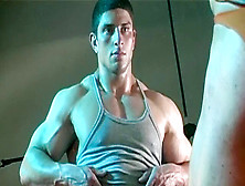 Body Builder Posing,  Oiled Muscle,  Gay Muscle Hunk
