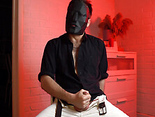 Masked Handsome Man Noel Dero Watches Kinky Porn And Jerks Off.  Loud Moans And Orgasm Of A Young Guy
