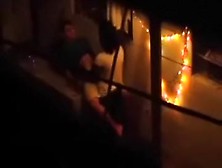 Wicked Couple In The Next Building Having Sex On The Balcony