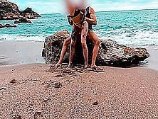 Sex On The Beach! Rolling And Taking Cum In Pussy