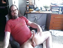 Loud Moaning Solo Male Masturbates For The Camera In A Red Shirt