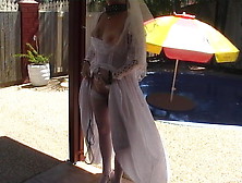 Bride In Collar & Chains Fucked In Wedding Dress