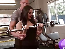 Shemale Sucks A Guy And Rides Him In The Gym