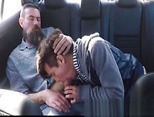 Bearded Daddy Fucks Twink In The Back Of The Car