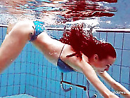 Underwater Bikini Striptease With A Slender Euro Beauty