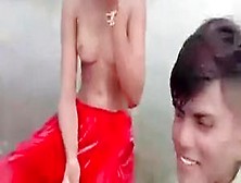 Desi Teen By River Exposing Her Tits For Her Boyfriend