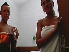 Two Horny German Lesbians Play With A Strapon